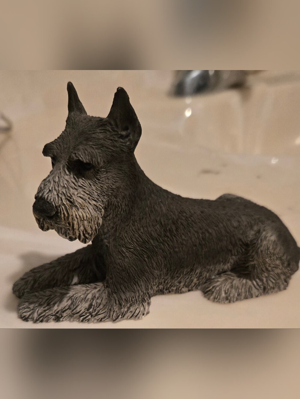 Gray Schnauzer Dog Figurine Decorative Pet Statue
